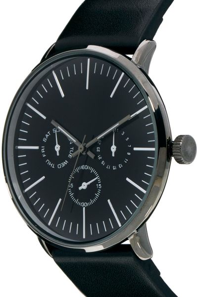 Asos Watch With Metal Face And Black Strap in Black for Men | Lyst