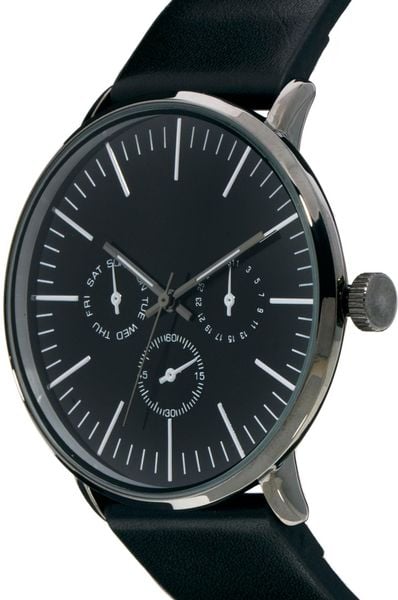 Asos Watch With Metal Face And Black Strap in Black for Men | Lyst