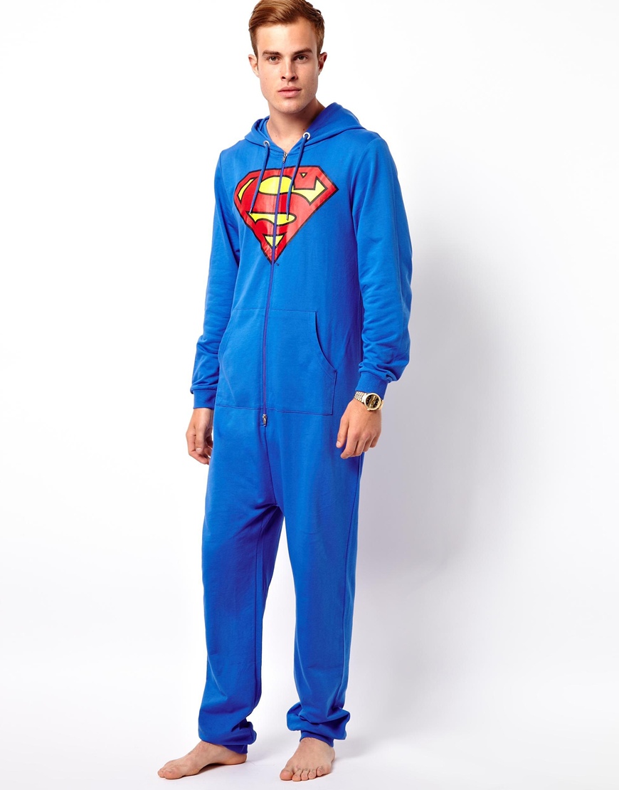 Asos Onesie With Superman Print in Blue for Men | Lyst