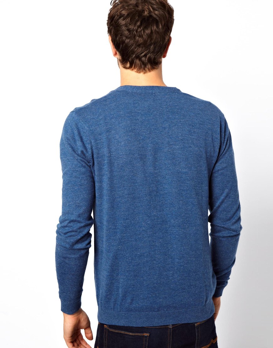 Lyst Asos Cardigan in Blue for Men