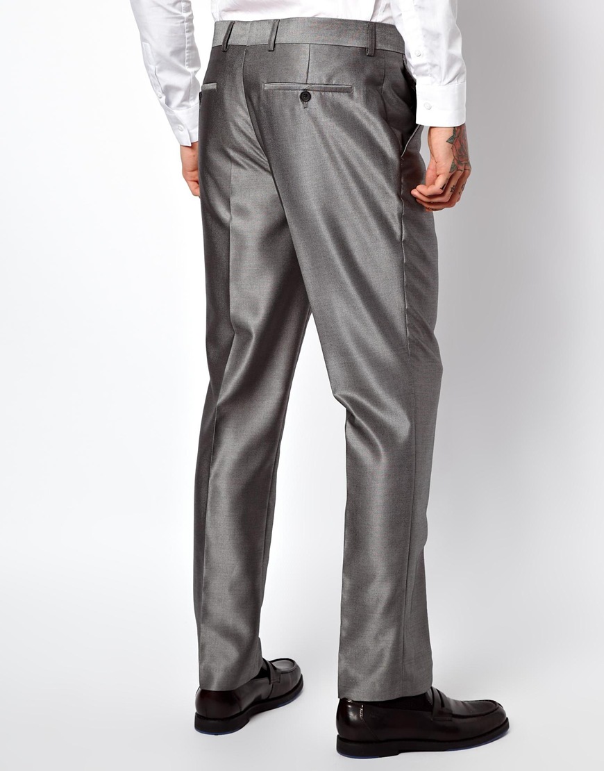 grey trousers mens slim fit