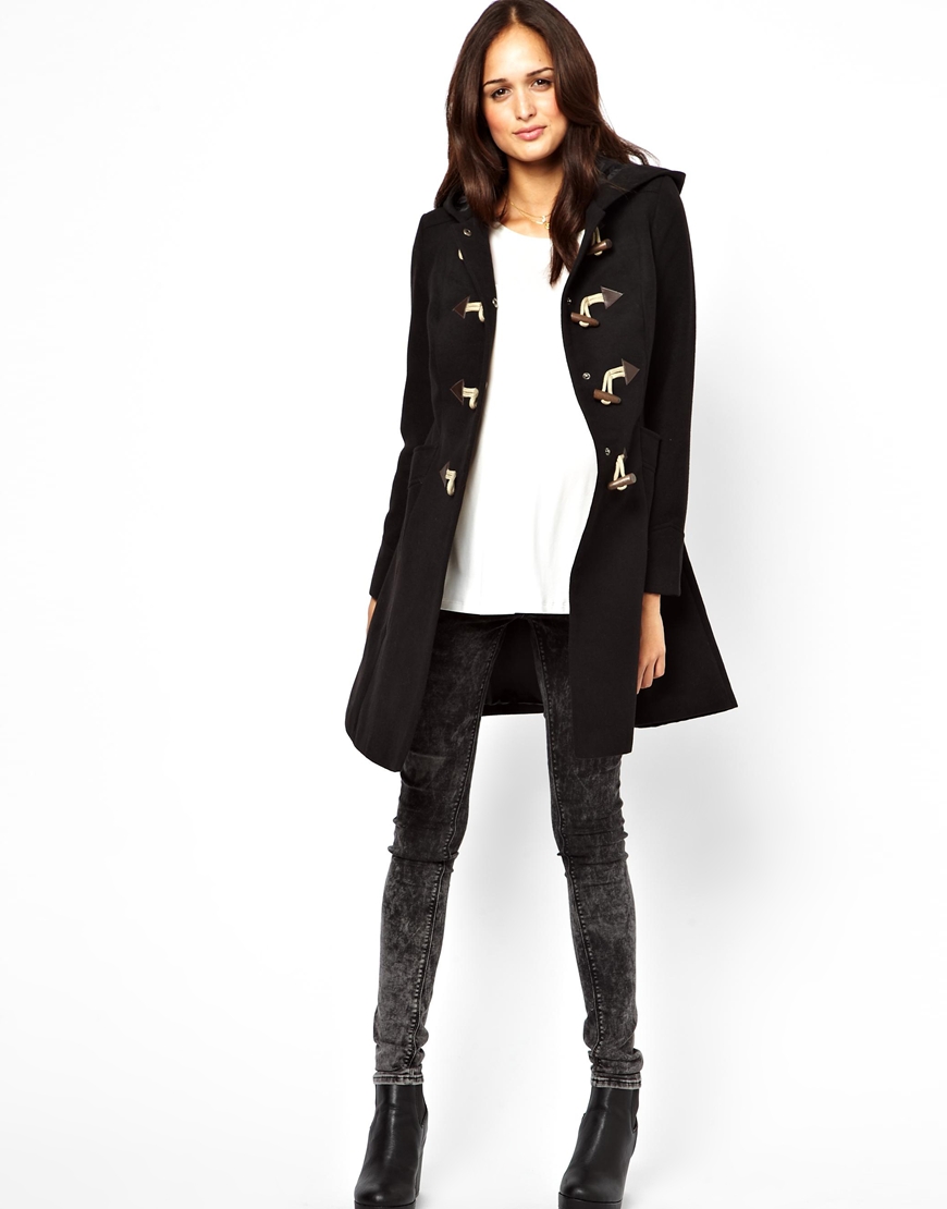 Lyst Asos Exclusive Duffle Swing Coat in Black