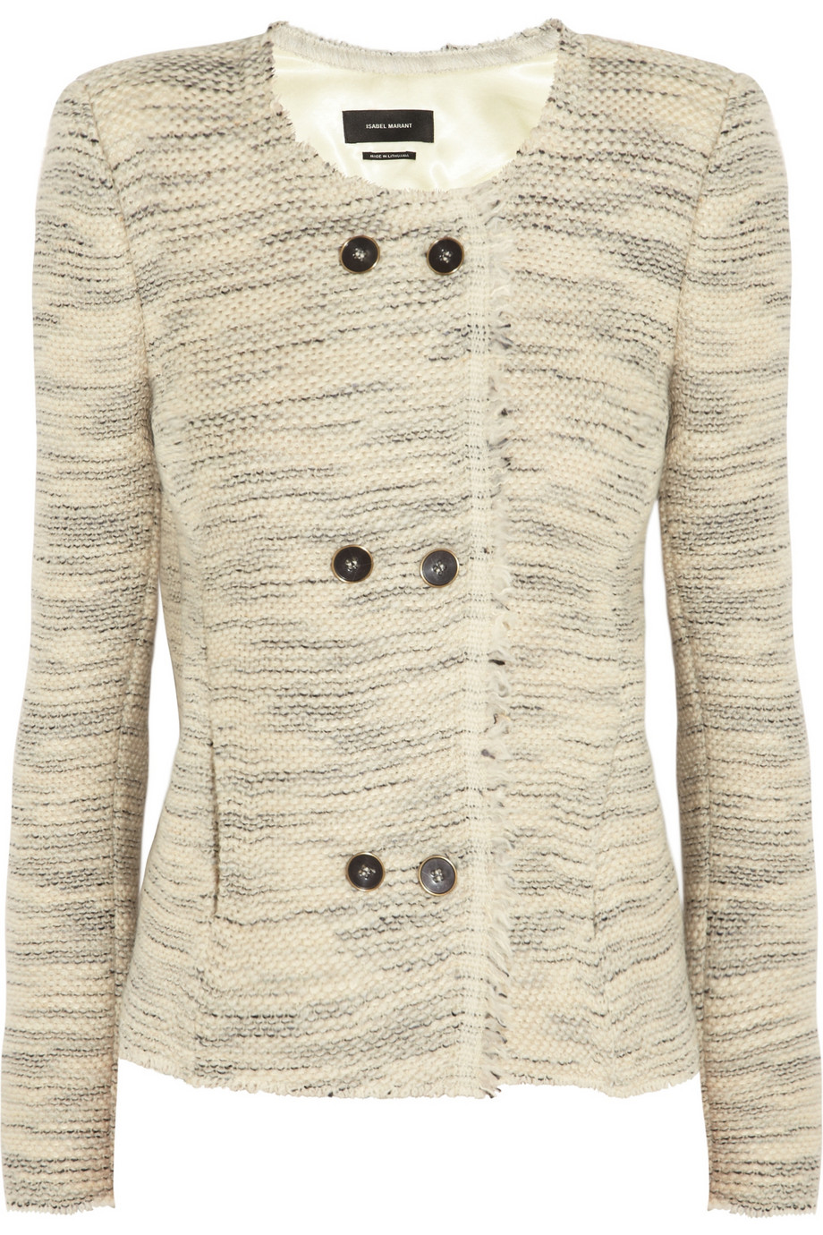 Lyst - Isabel Marant Laure Woven Woolblend Jacket in Natural