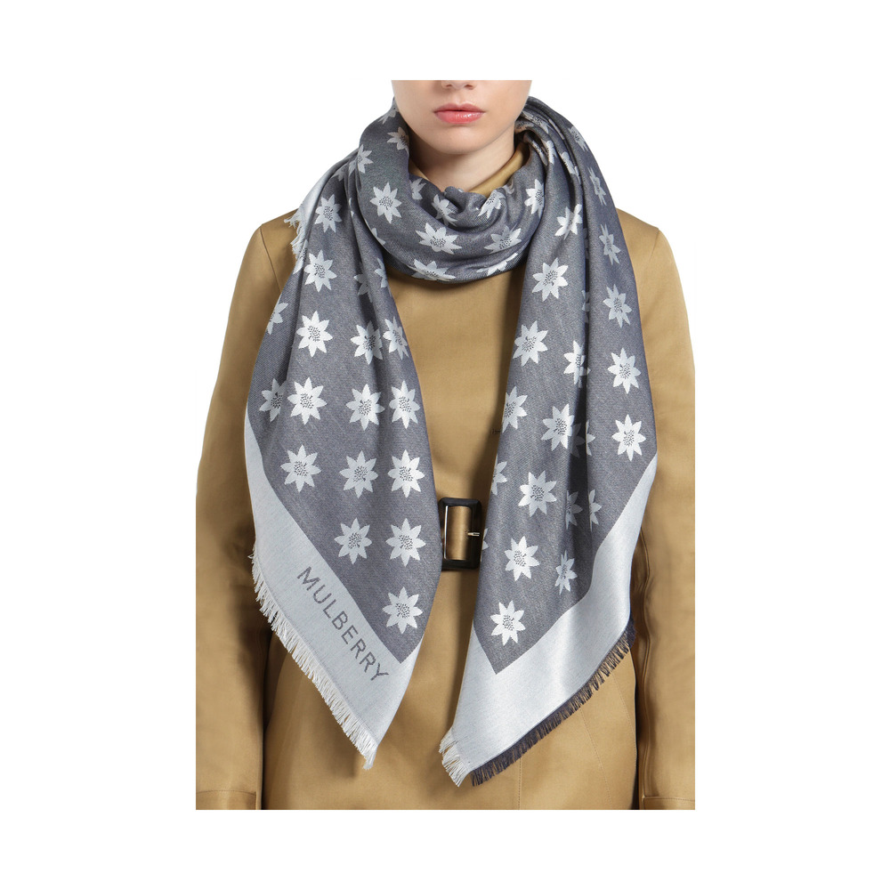 Lyst - Mulberry Monogram Scarf in Blue