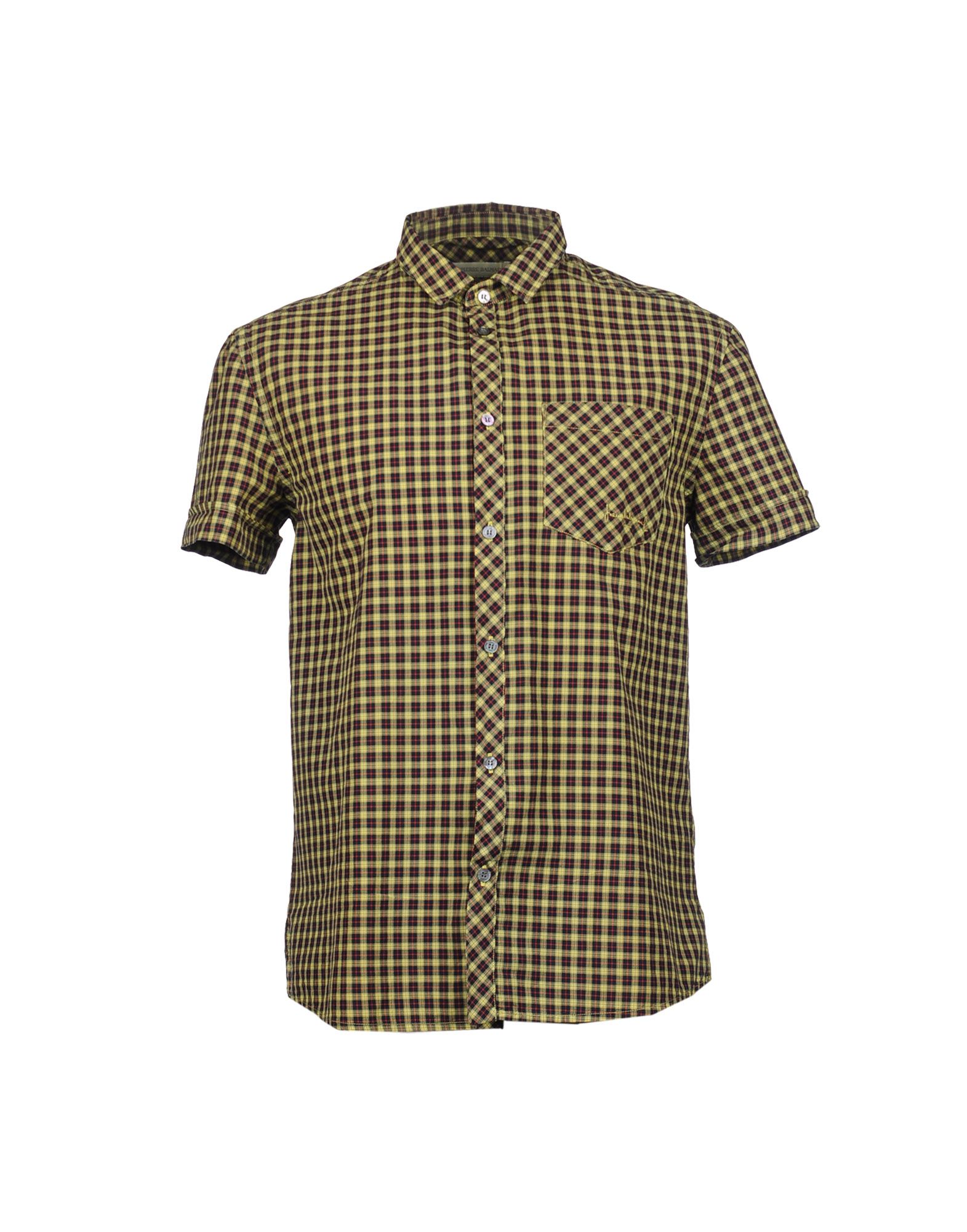 Balmain Short Sleeve Shirt in Yellow for Men | Lyst