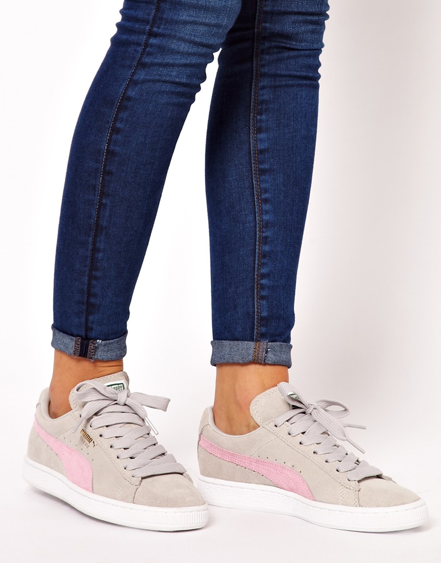 Puma Suede Classic Gray Sneakers In Gray Lyst 