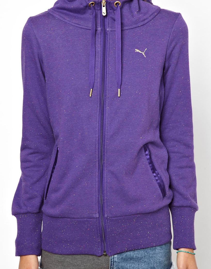 Lyst - Puma Flecked Zip Through Hoodie in Purple