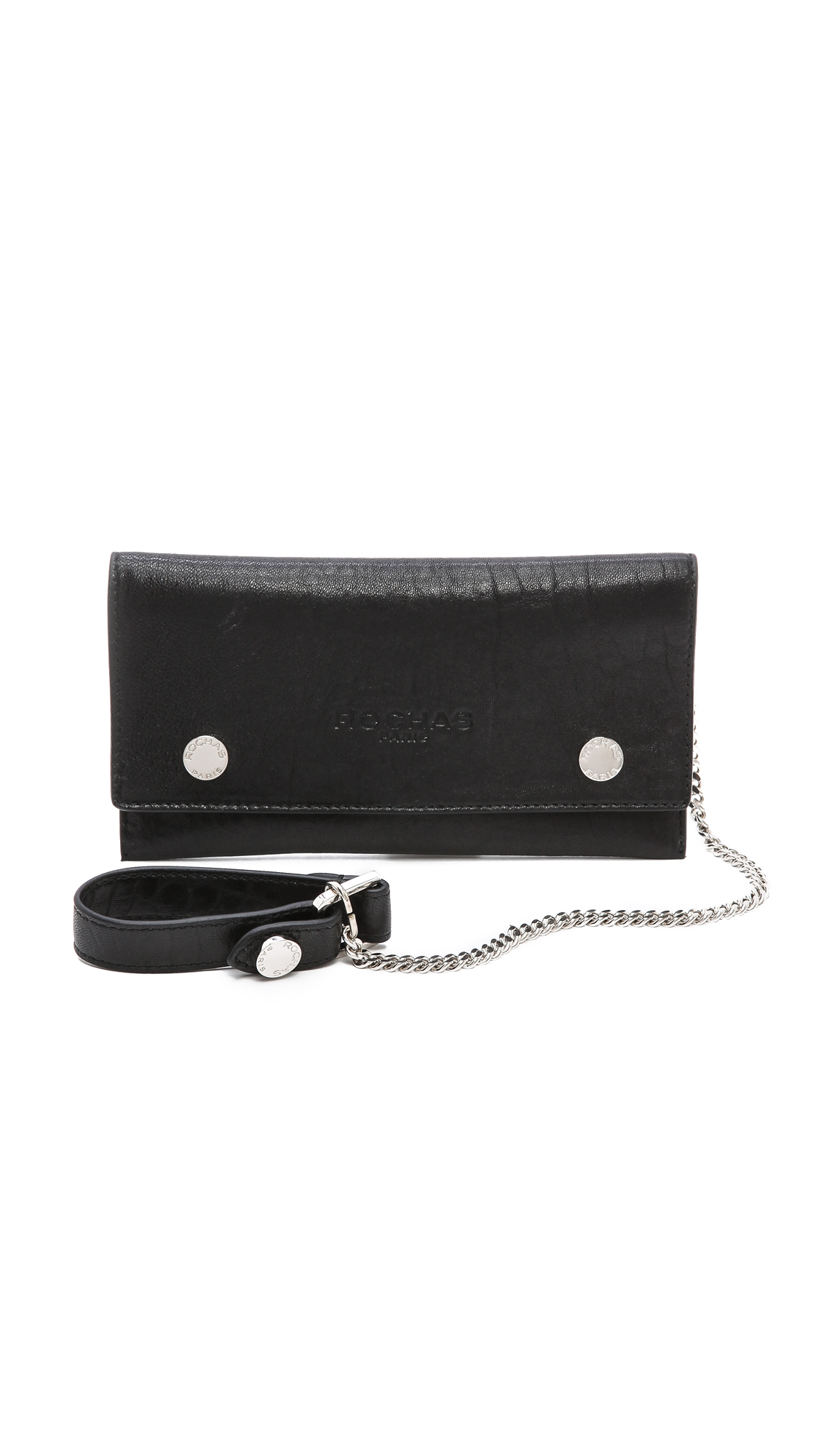 Lyst - Rochas Wrist Chain Key Clutch in Black