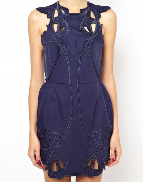 Alice Mccall Sea Rose Dress with Cutwork in Blue (Navy) | Lyst