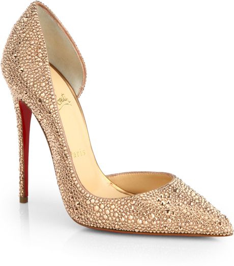 Christian Louboutin Iriza Strass Crystal Pumps in Gold (ROSE GOLD) | Lyst