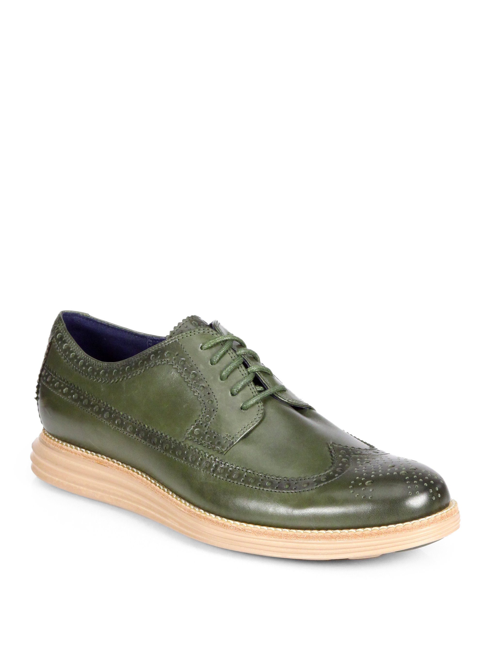 Lyst Cole Haan Lunargrand Long Lace Up Wingtips In Green For Men