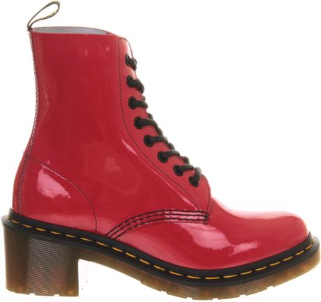 Dr. Martens Clemency Heel Boot in Red | Lyst