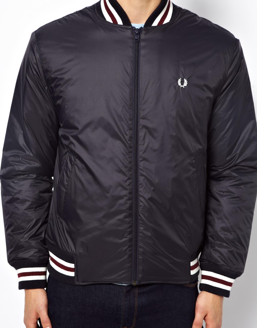 Fred perry Bomber Jacket with Tipping in Blue for Men | Lyst