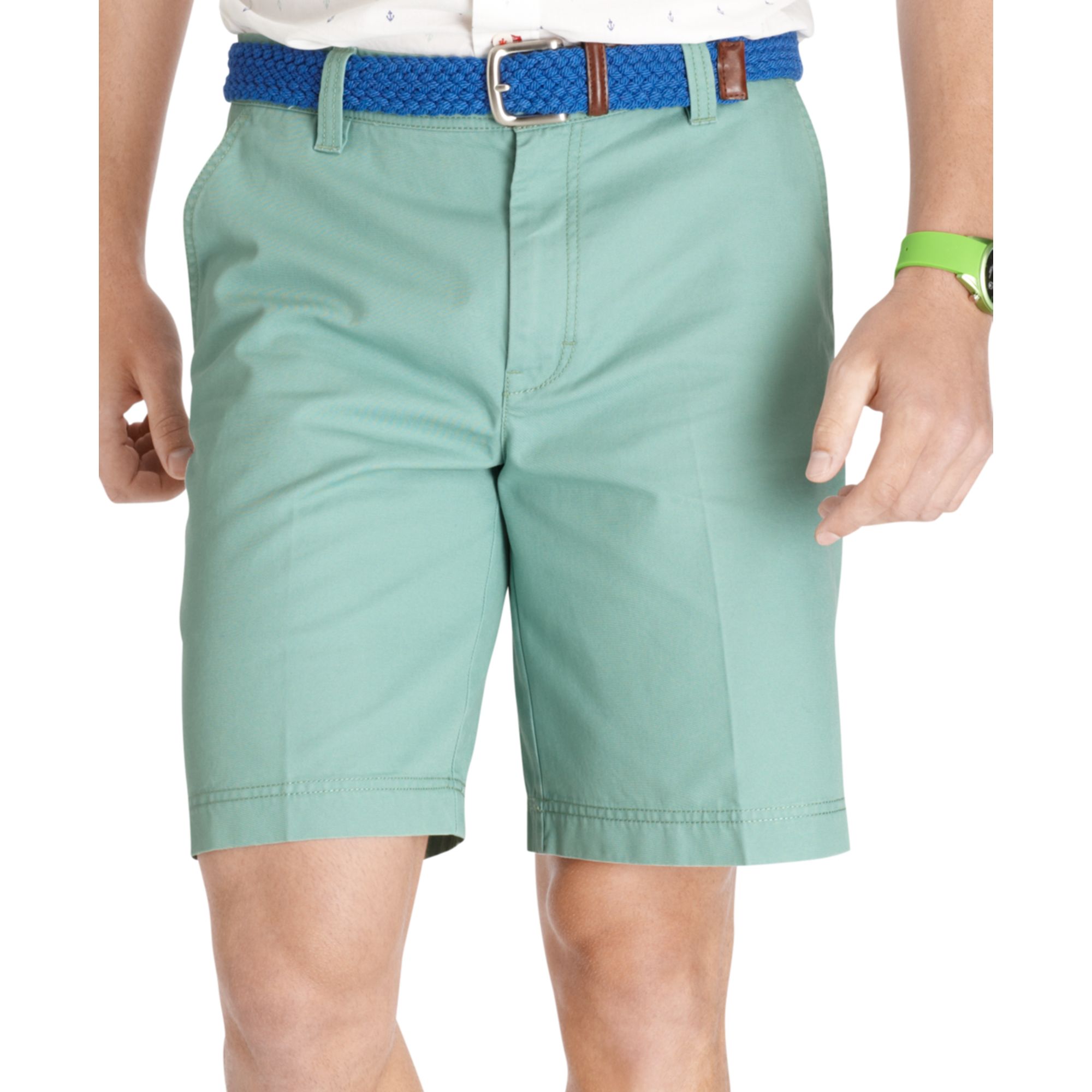 Izod Shorts Saltwater Flat-front Shorts in Green for Men (Malachite ...