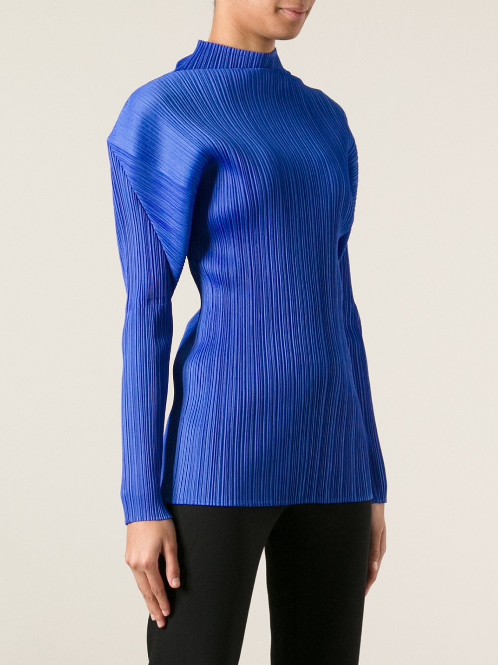 Pleats please issey miyake Pleated Top in Blue | Lyst