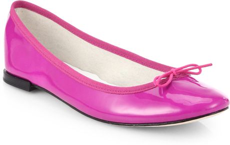Repetto Patent Leather Ballet Flats in Pink (MAGENTA) | Lyst