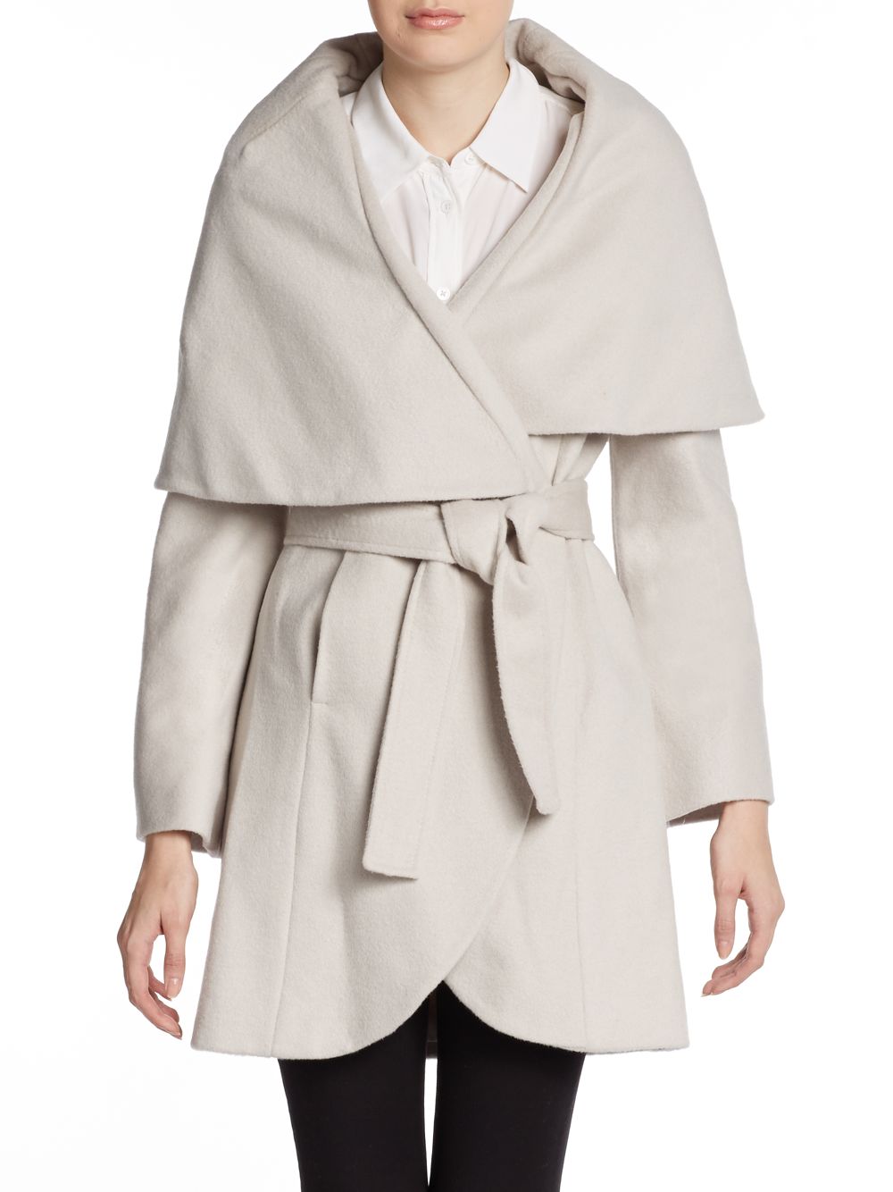 t tahari wool wrap coat