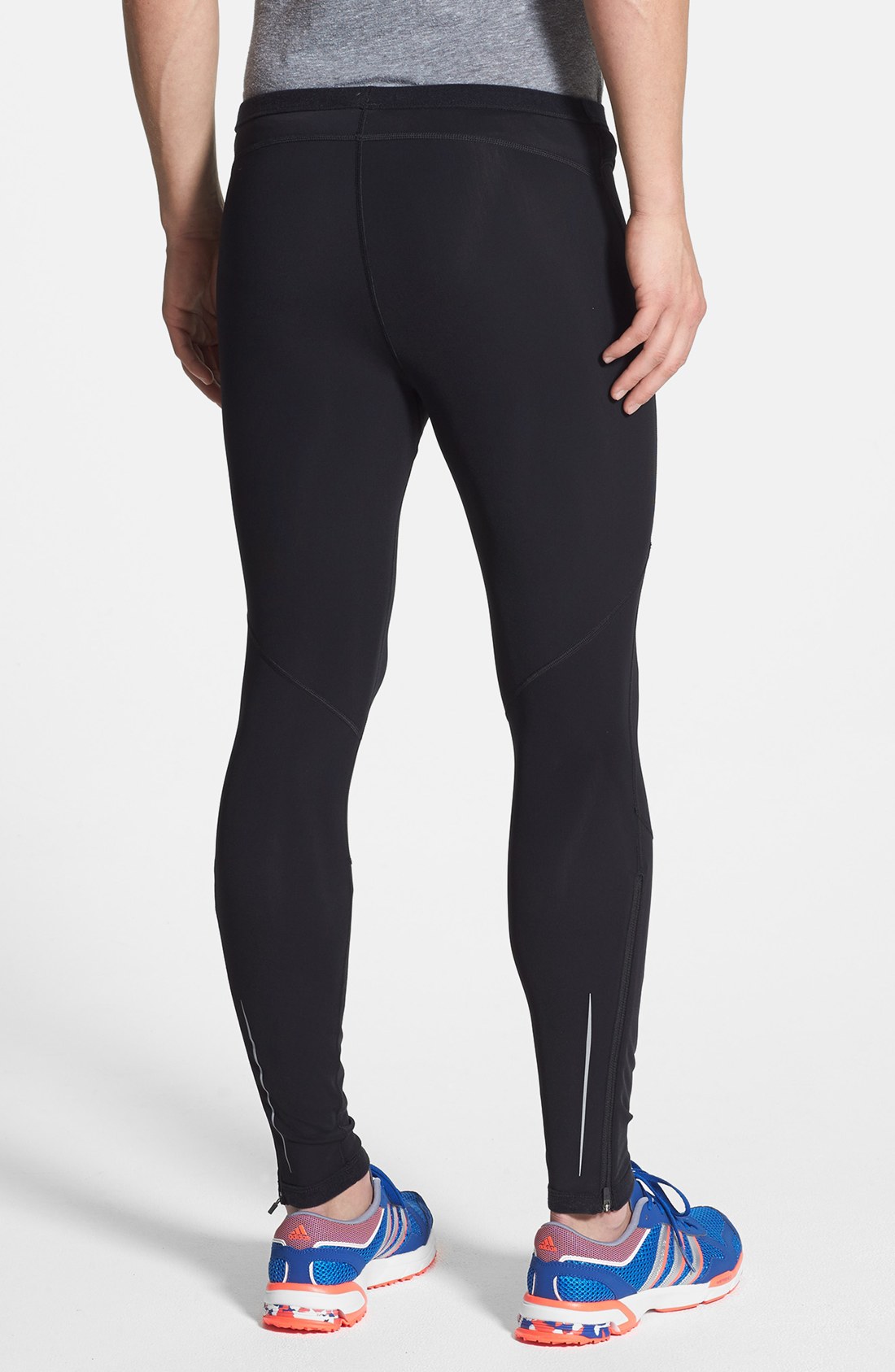 Adidas Sequencials Brushed Running Tights in Black for Men | Lyst