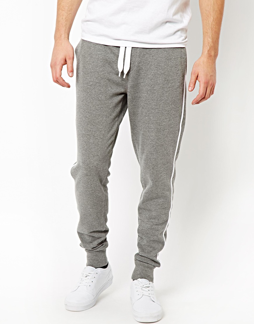 Lyst - Asos Skinny Joggers With Sports Stripe in Gray for Men