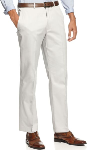 Kenneth Cole New York Light Grey Cotton Trim-Fit Pants in Gray for Men ...