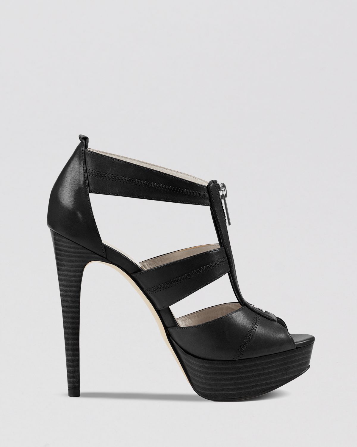 Lyst - Michael Michael Kors Peep Toe Platform Sandals - Berkley High ...