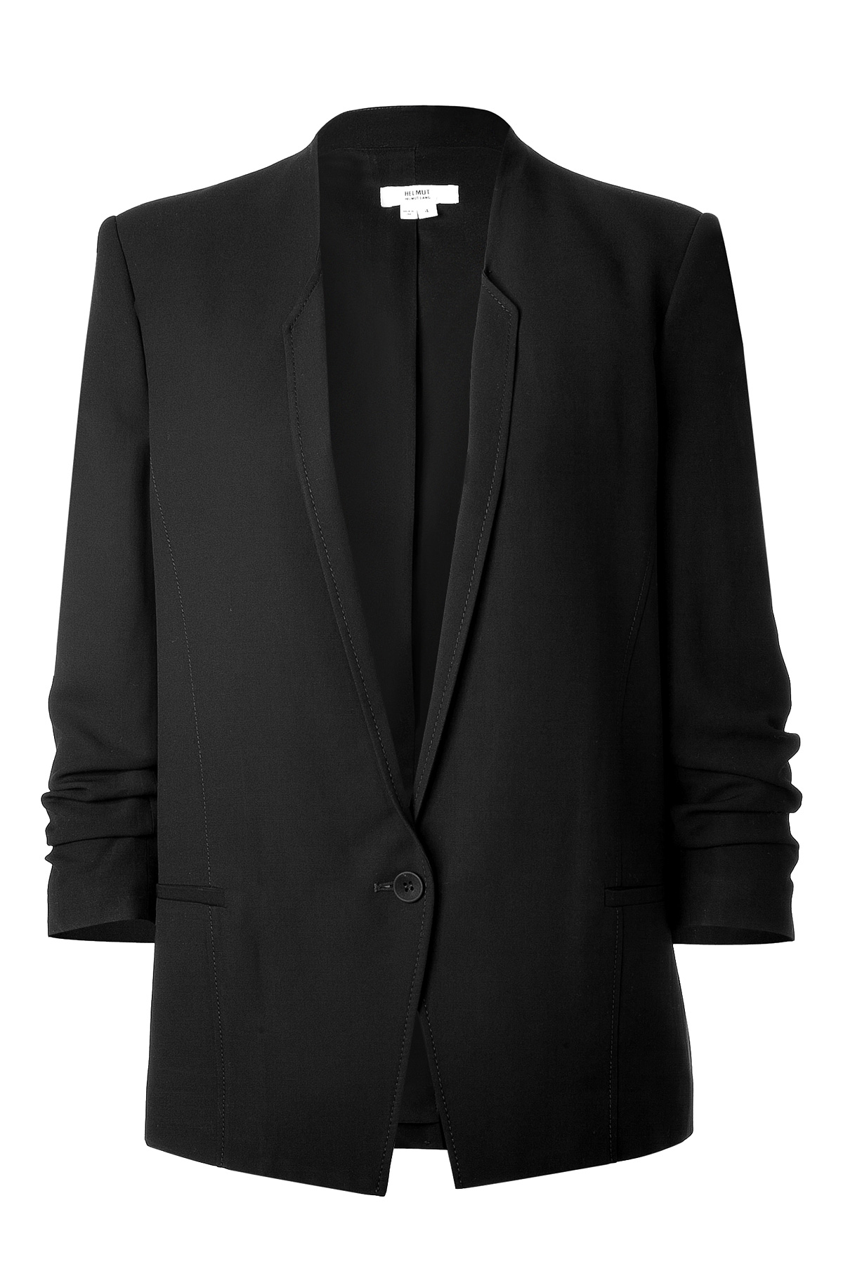 Helmut lang Slouchy Cropped Sleeve Blazer in Black | Lyst
