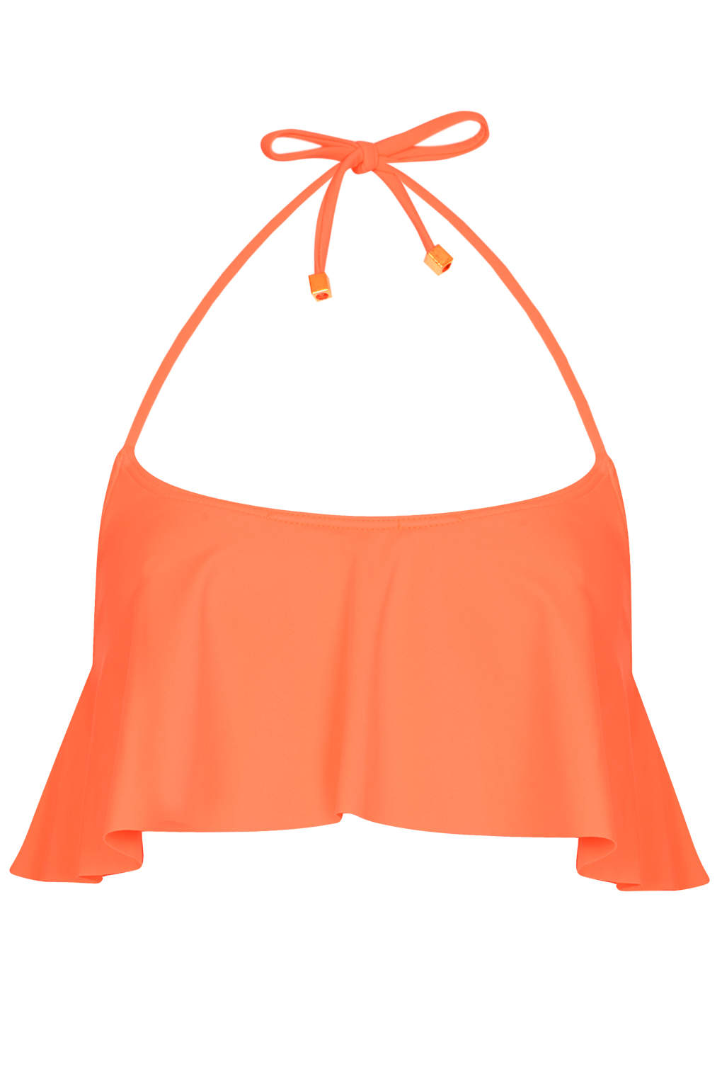 Topshop Flame Orange Shelf Bikini Top in Orange | Lyst