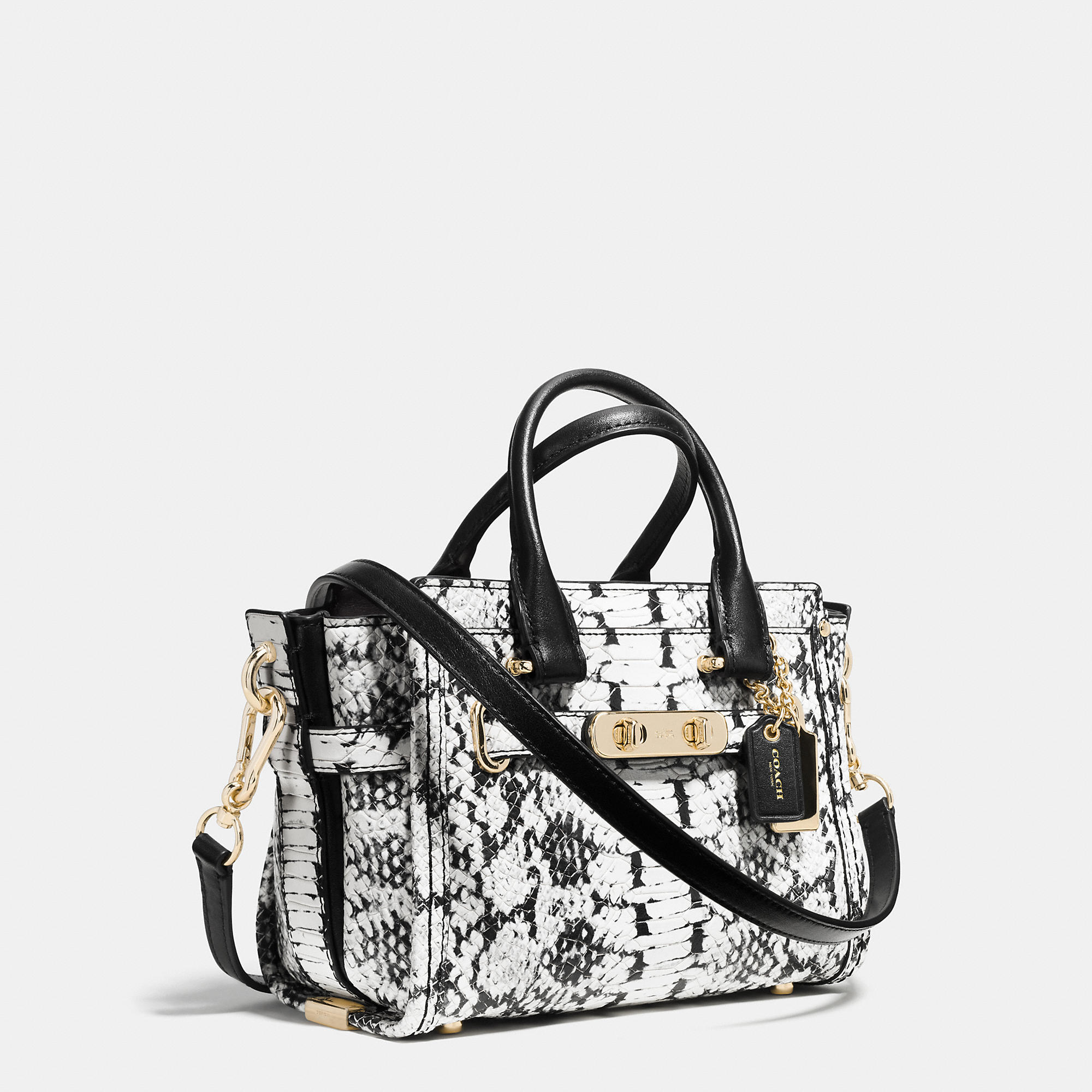 Lyst - Coach Swagger 20 In Colorblock Exotic Embossed Leather in Metallic