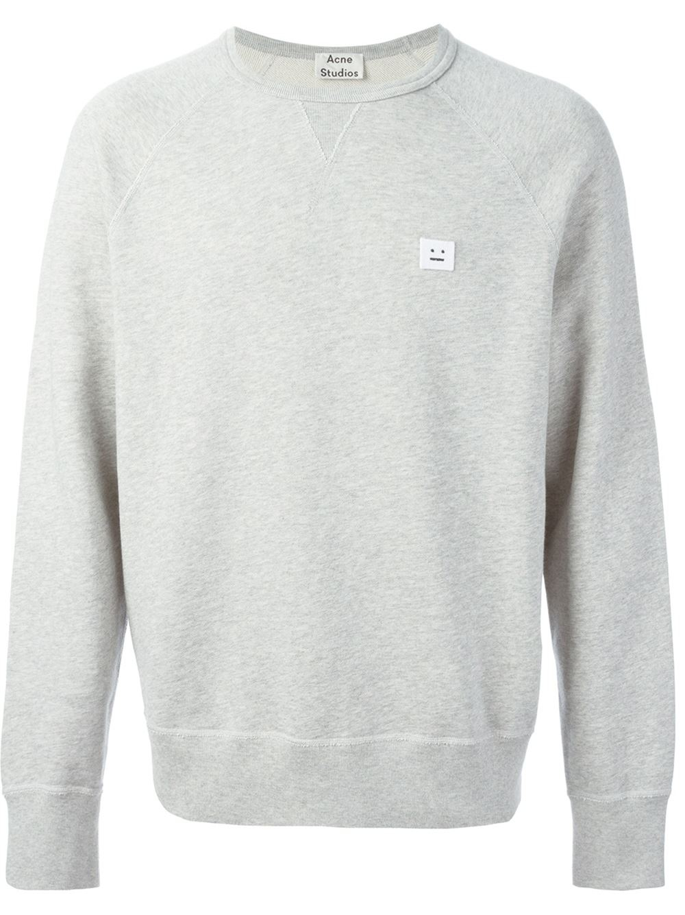 Acne Studios College Face Sweatshirt in Gray for Men - Lyst