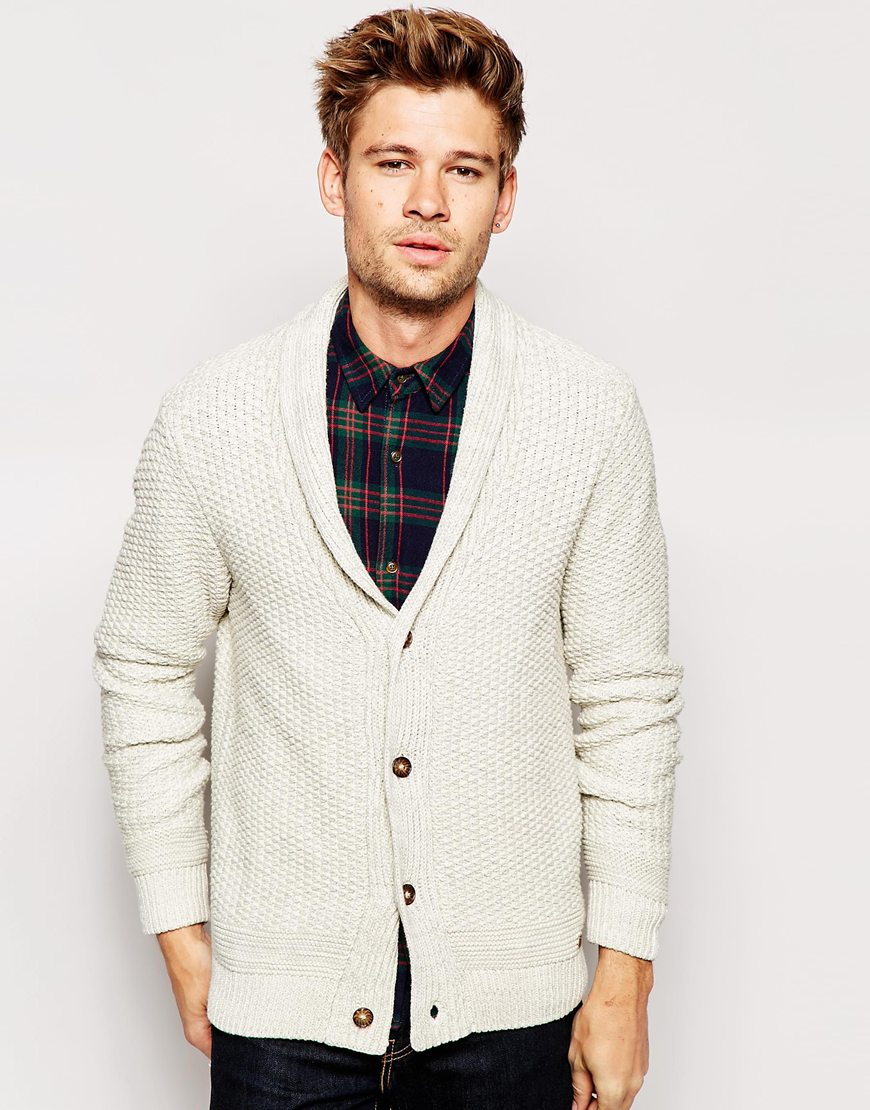Lyst - Pepe Jeans Pepe Shawl Cardigan Bethlen Texture Knit in Natural ...