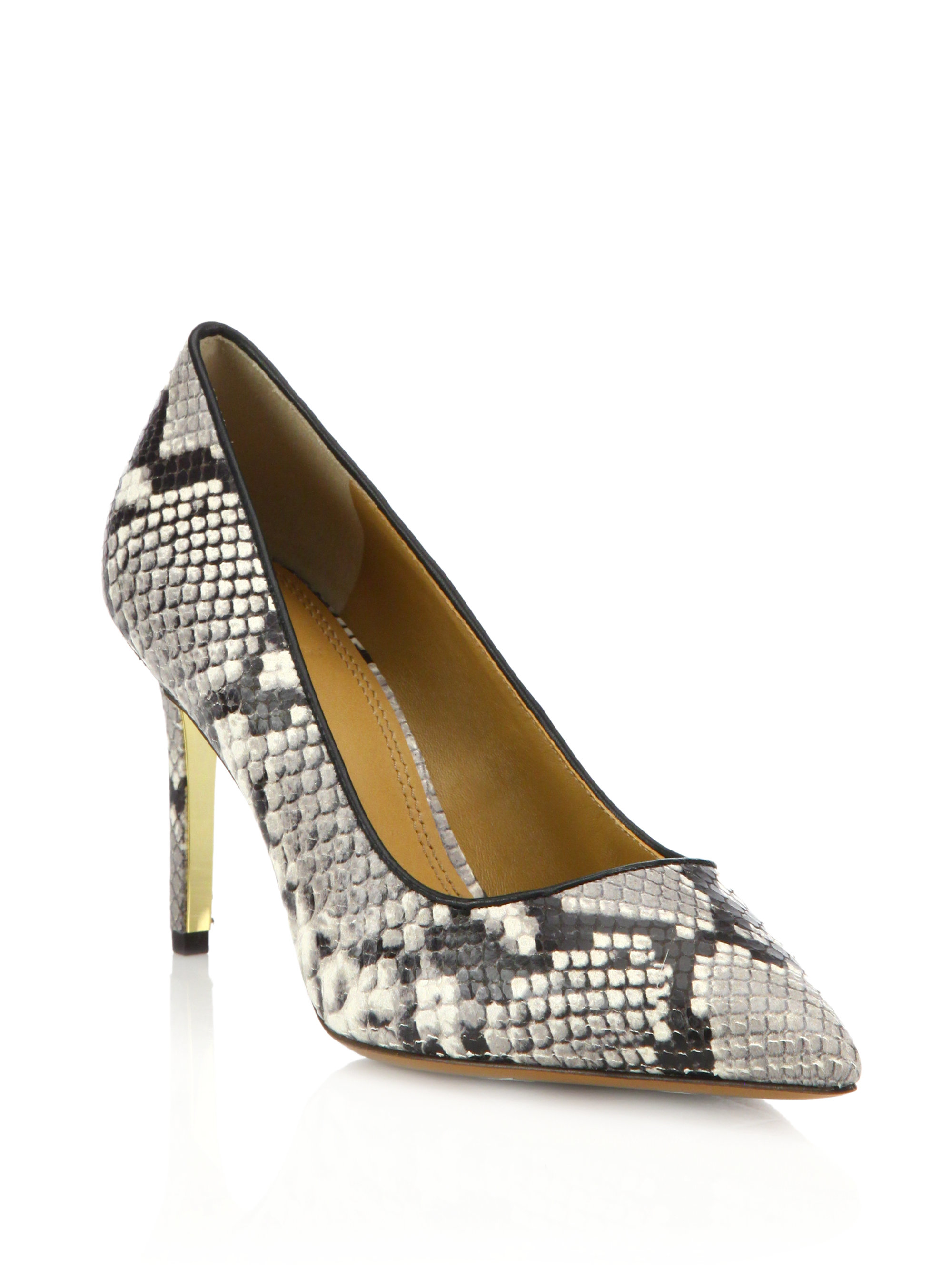 Lyst - Tory Burch Elana Snake-print Leather Pumps