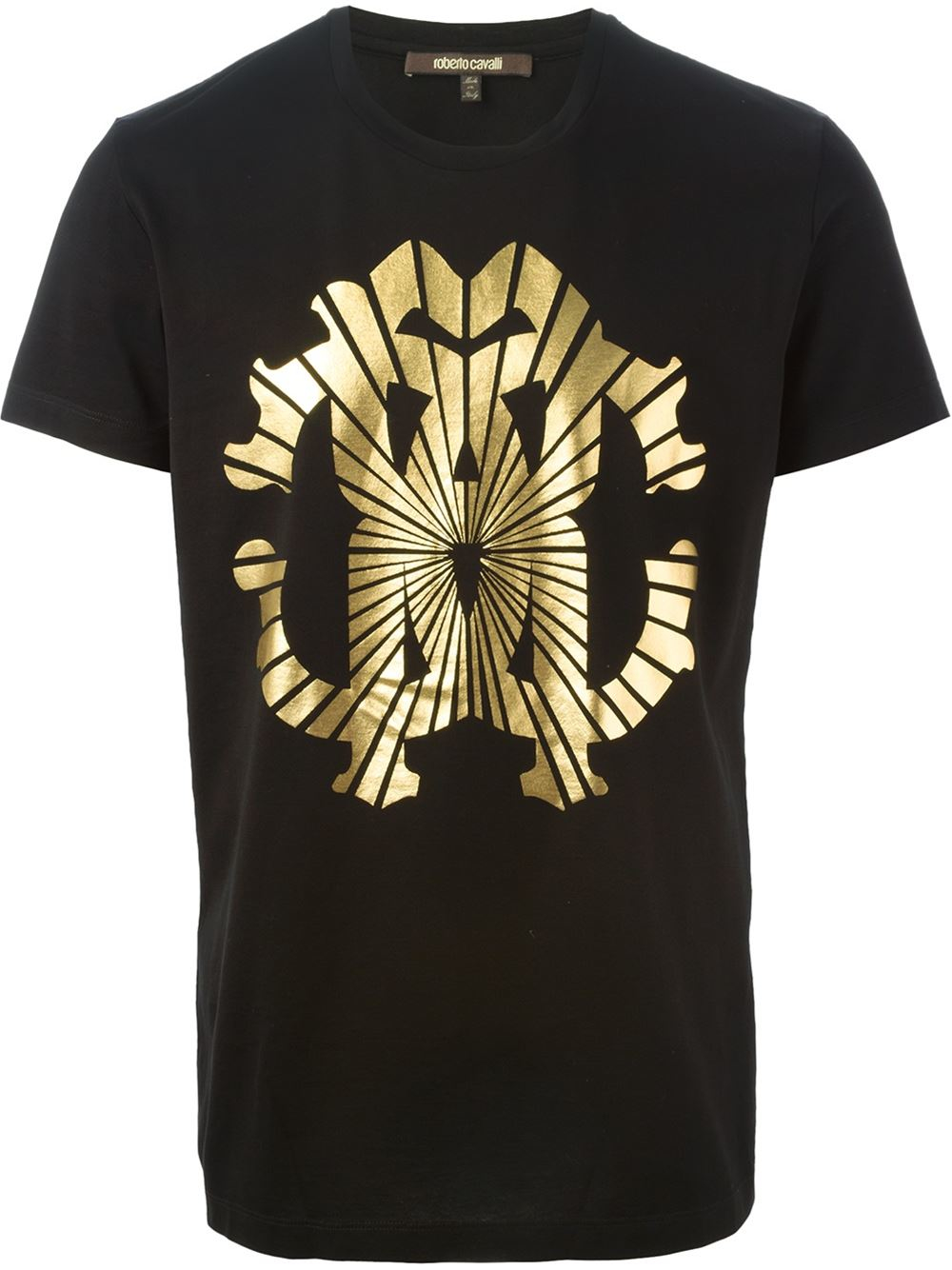 Roberto cavalli Logo Print T-shirt in Black for Men | Lyst