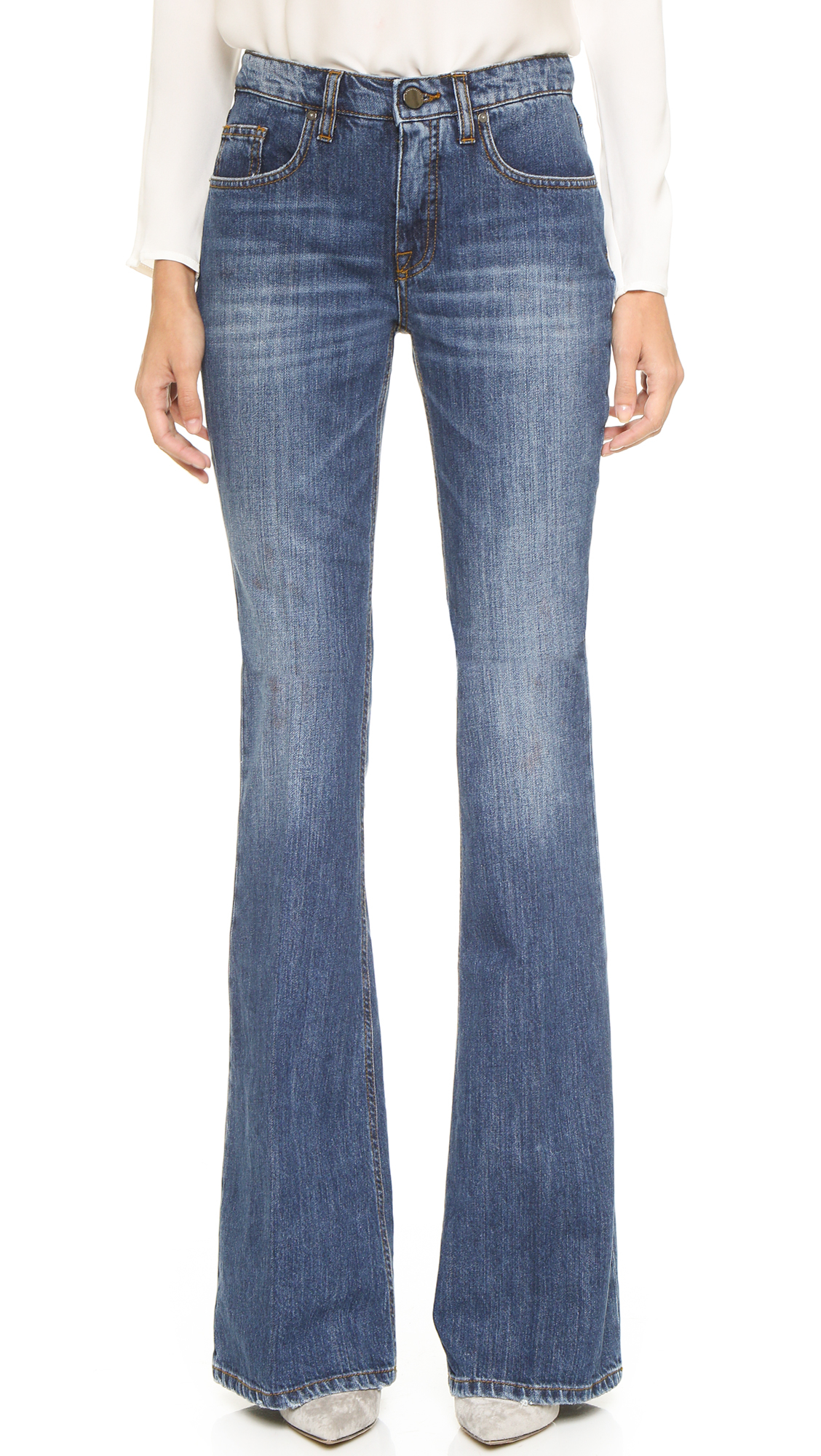 Lyst - Victoria beckham Flare Jeans - Shawvintage in Blue
