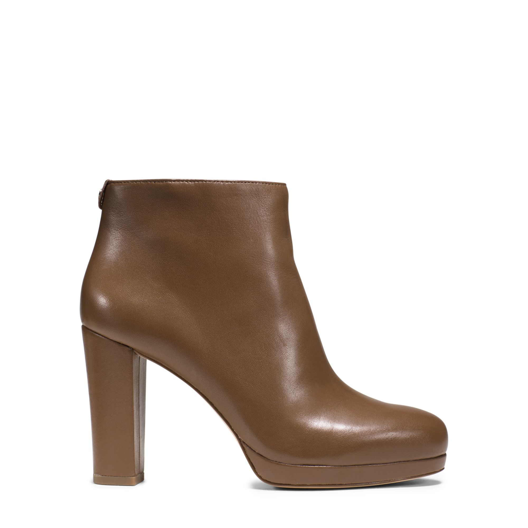 Lyst - Michael Kors Sammy Leather Platform Ankle Boot in Brown