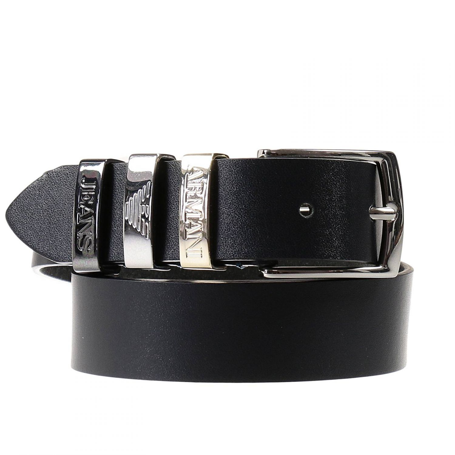 Armani Leather Classic Belt in Blue Lyst