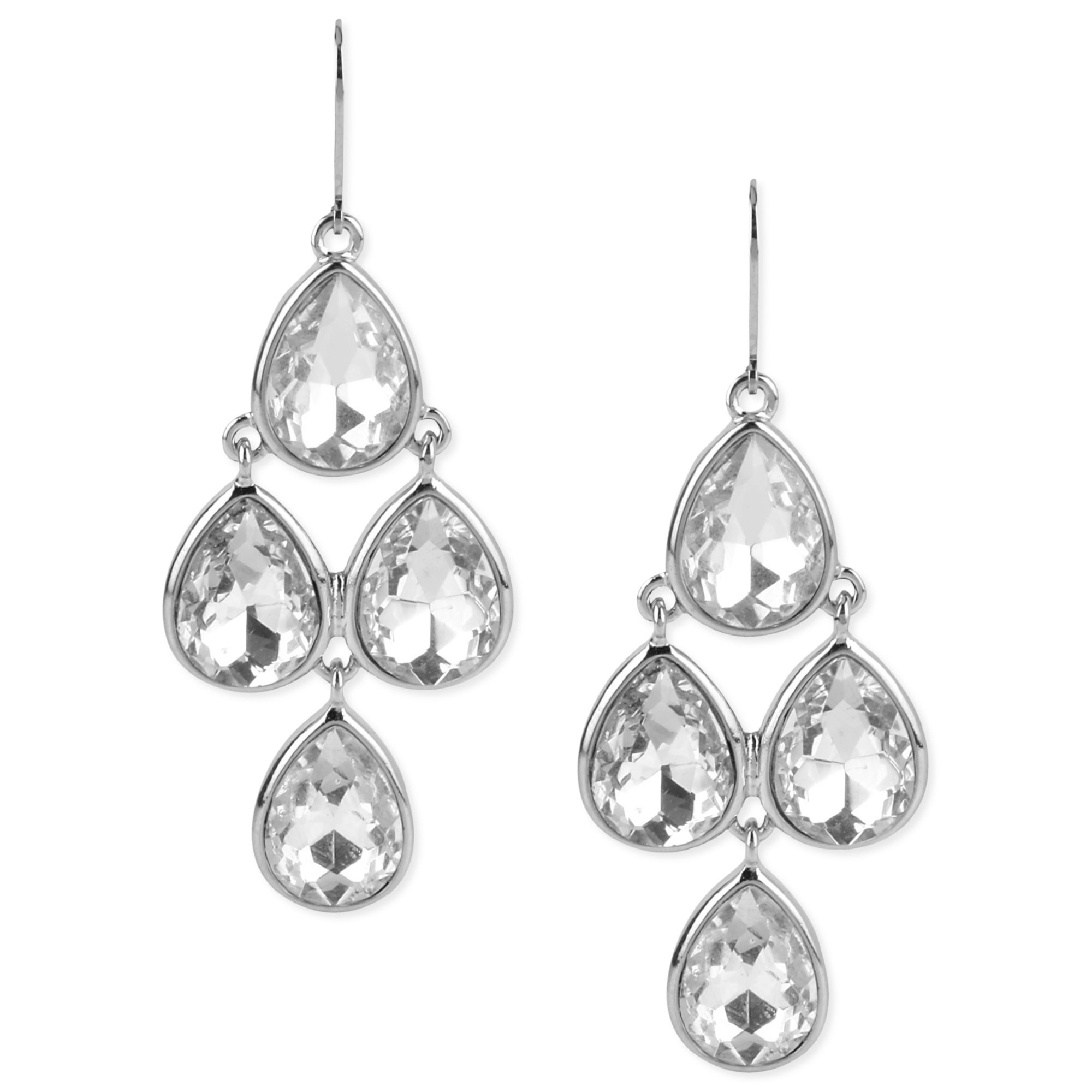 Lyst Kenneth Cole Silvertone Crystal Teardrop Chandelier Earrings Gallery