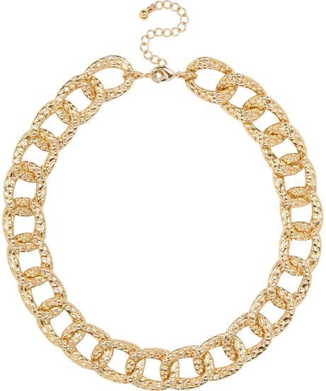 River Island Gold Tone Short Chunky Chain Necklace in Gold | Lyst