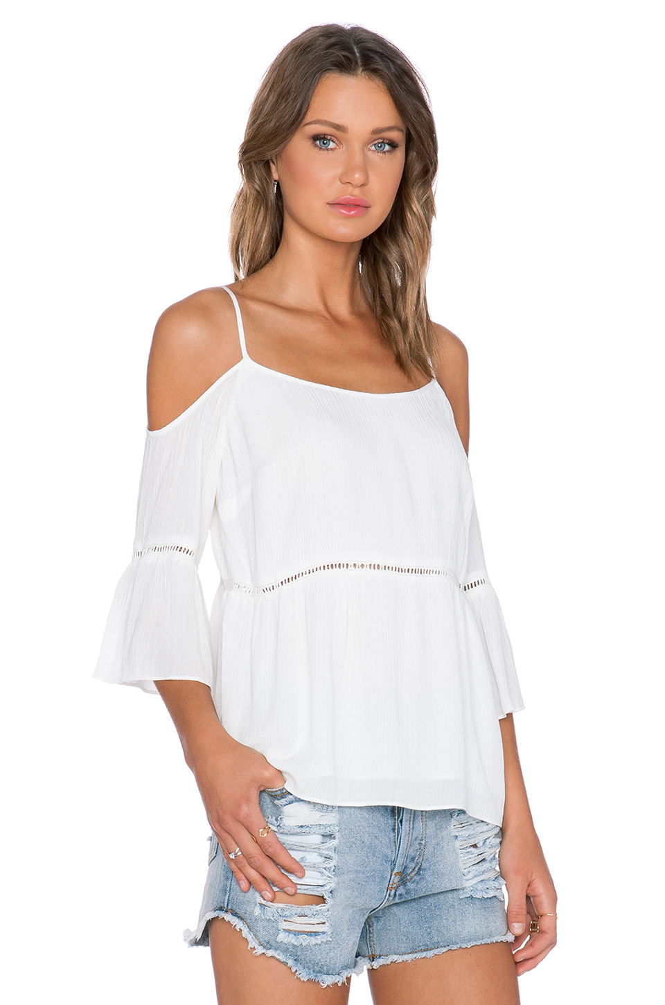1.state Peasant Top in White | Lyst