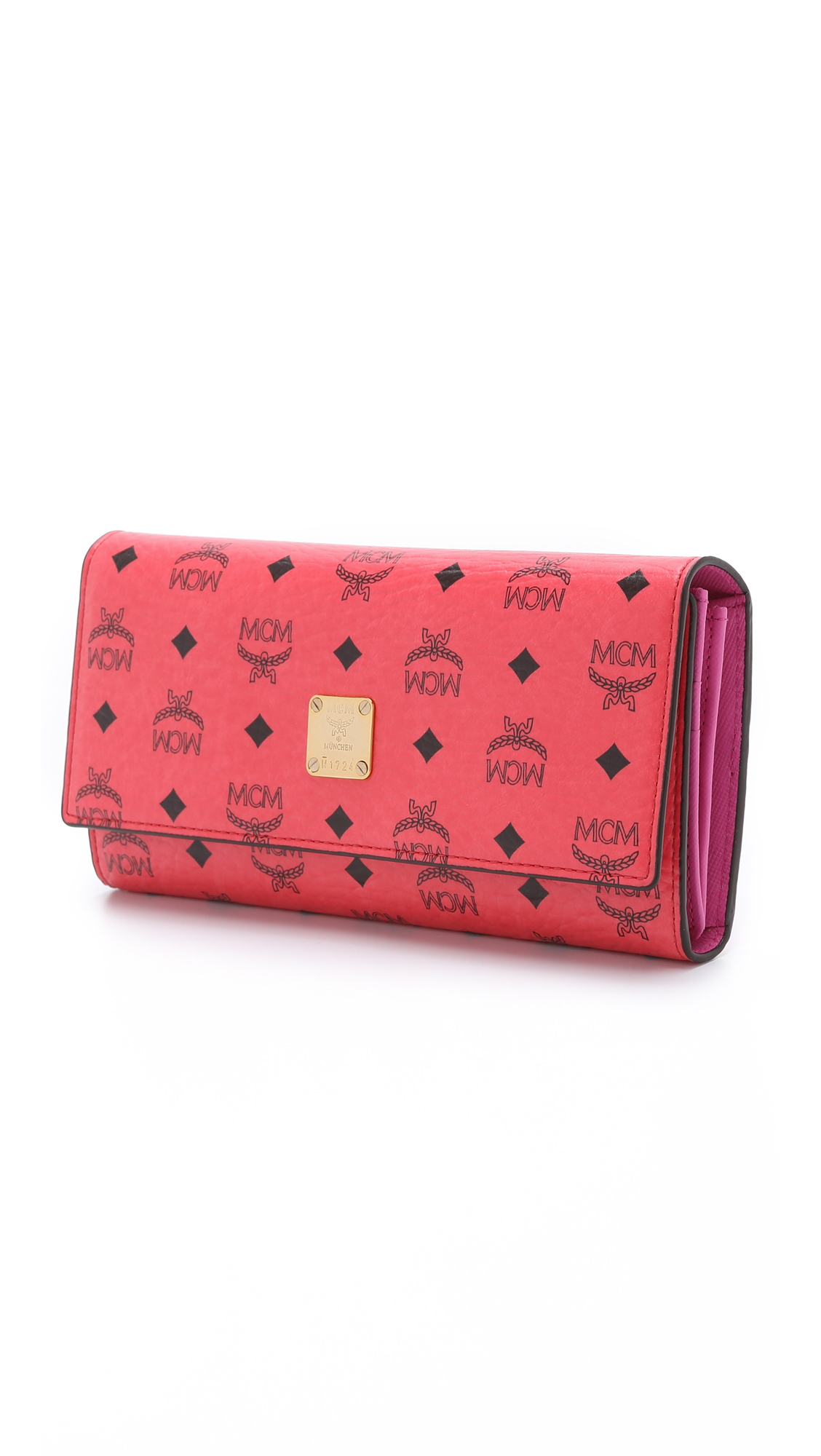 MCM Large Trifold Wallet in Red Lyst