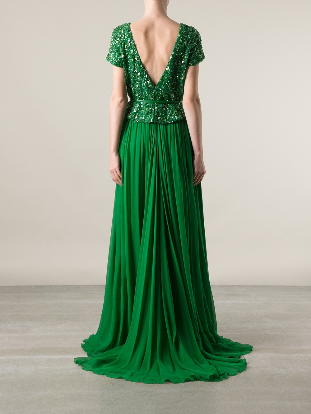 Elie saab Sequined Evening Dress in Green | Lyst
