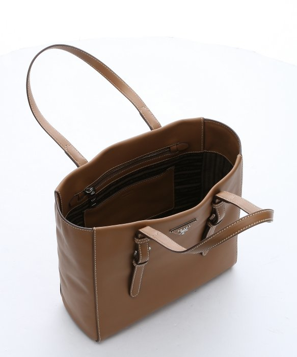 prada website handbags - Prada Cinnamon Leather Structured Tote Bag in Brown (cinnamon) | Lyst