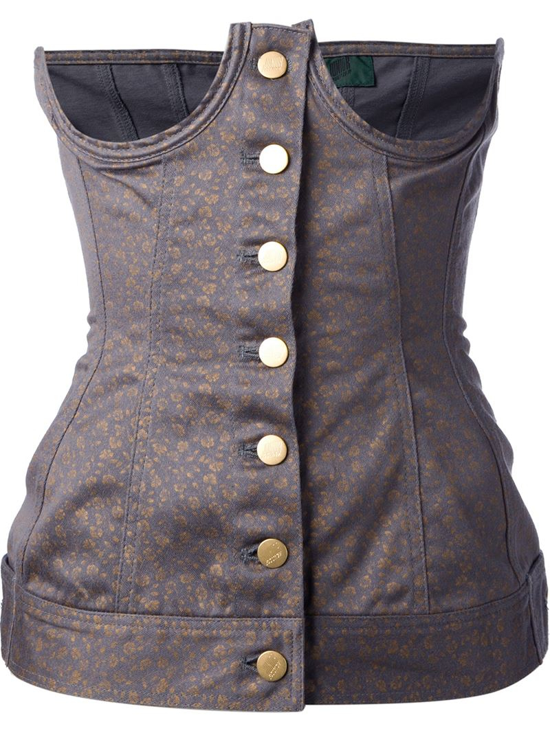 Jean Paul Gaultier Corset Top in Black - Lyst