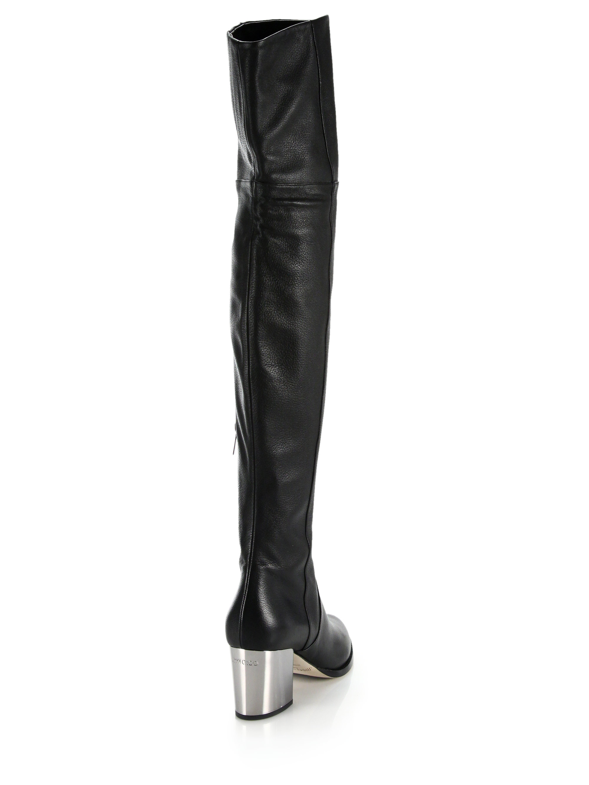 Lyst - Jimmy Choo Mercer Leather Over-the-knee Boots in Black