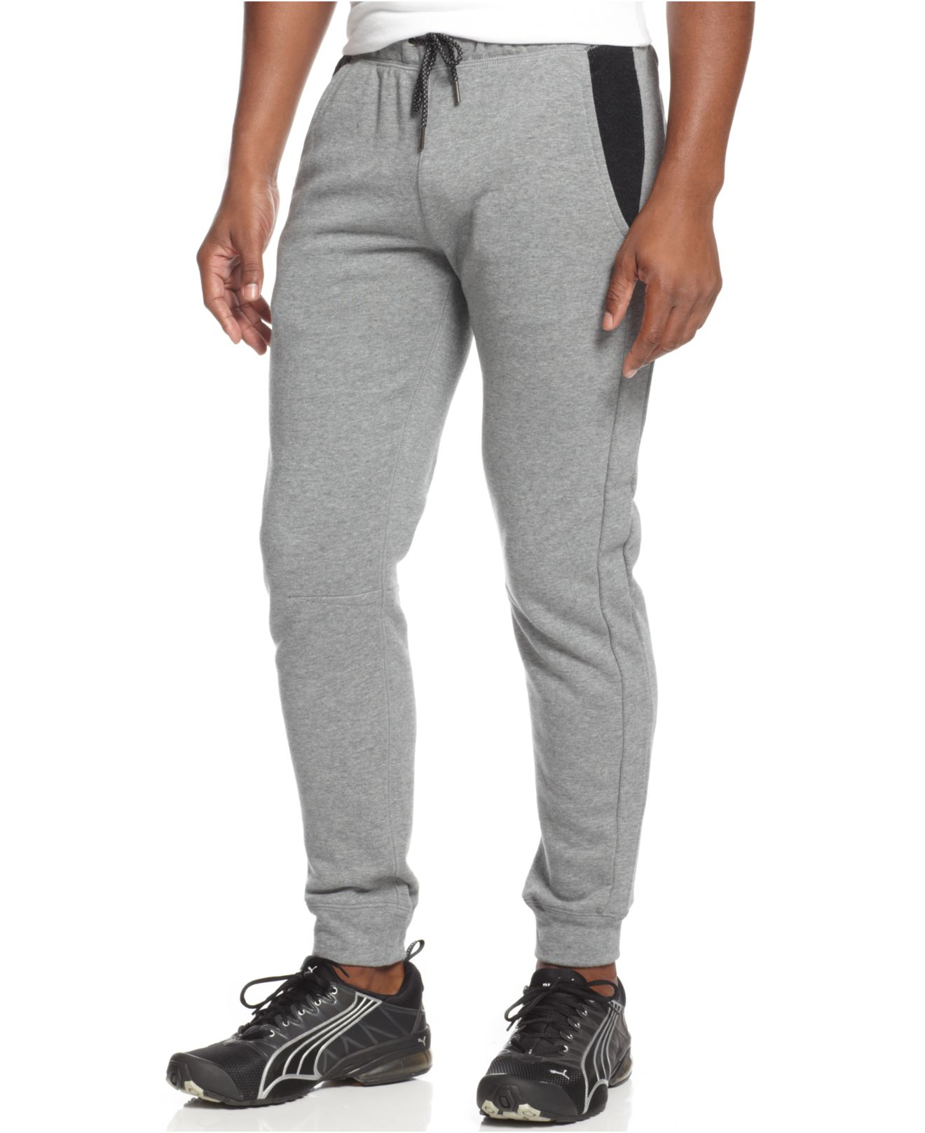 Lyst - Puma Fleece Jogger Pants in Gray for Men