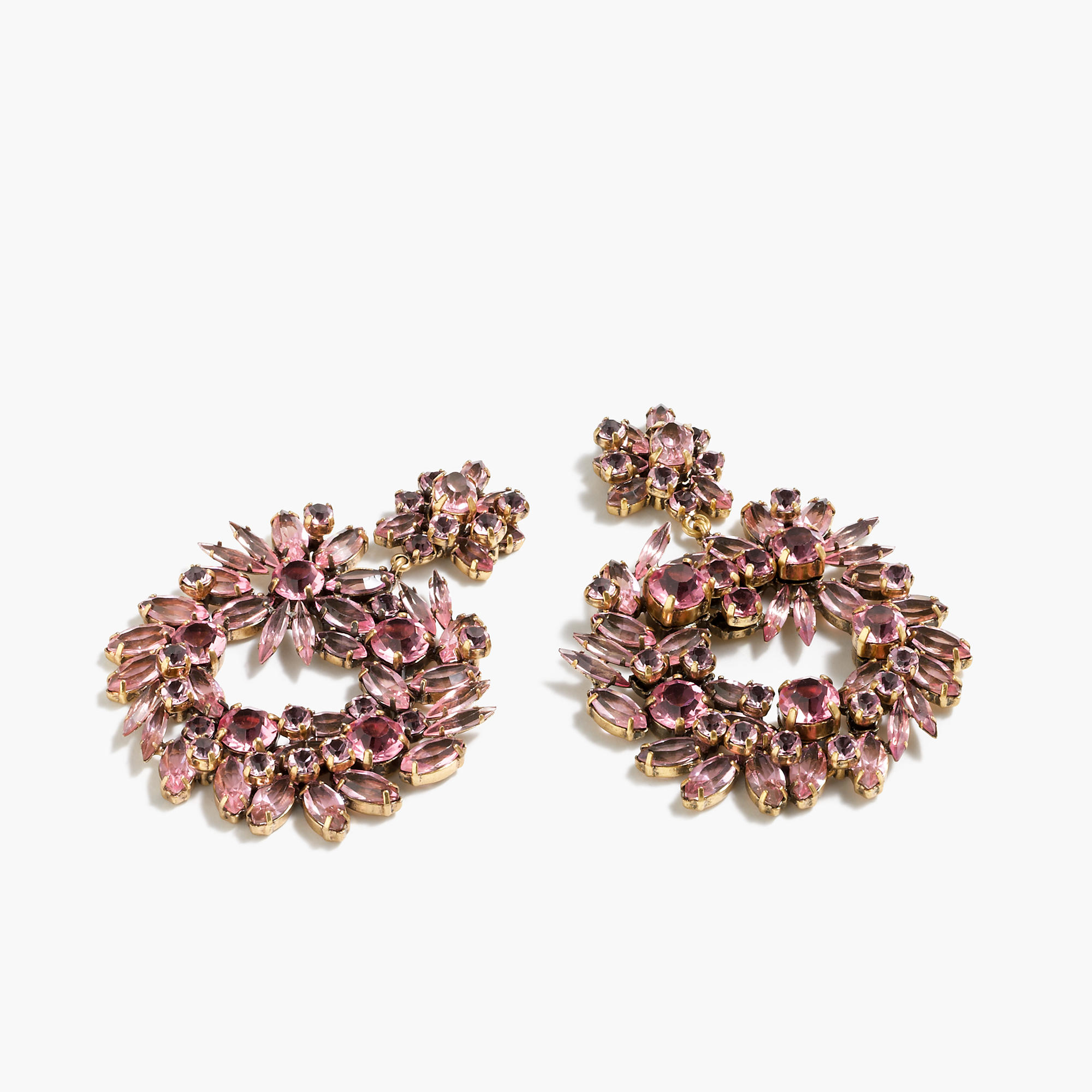 Lyst - J.Crew Crystal Wreath Earrings in Pink