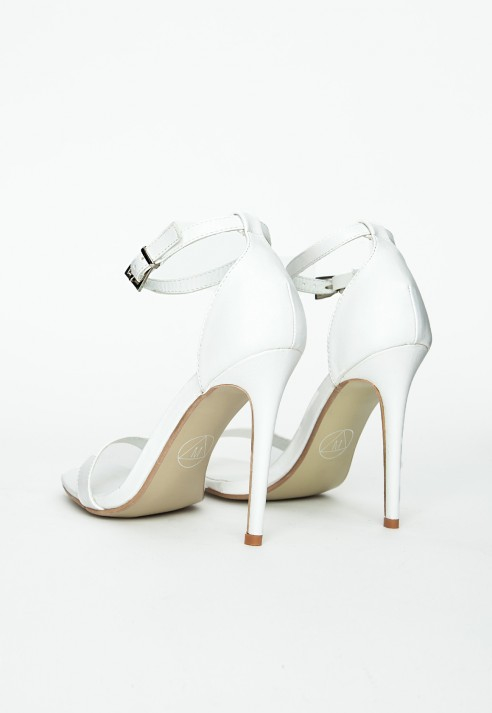 Missguided Clara White Strappy Heeled Sandals - Lyst