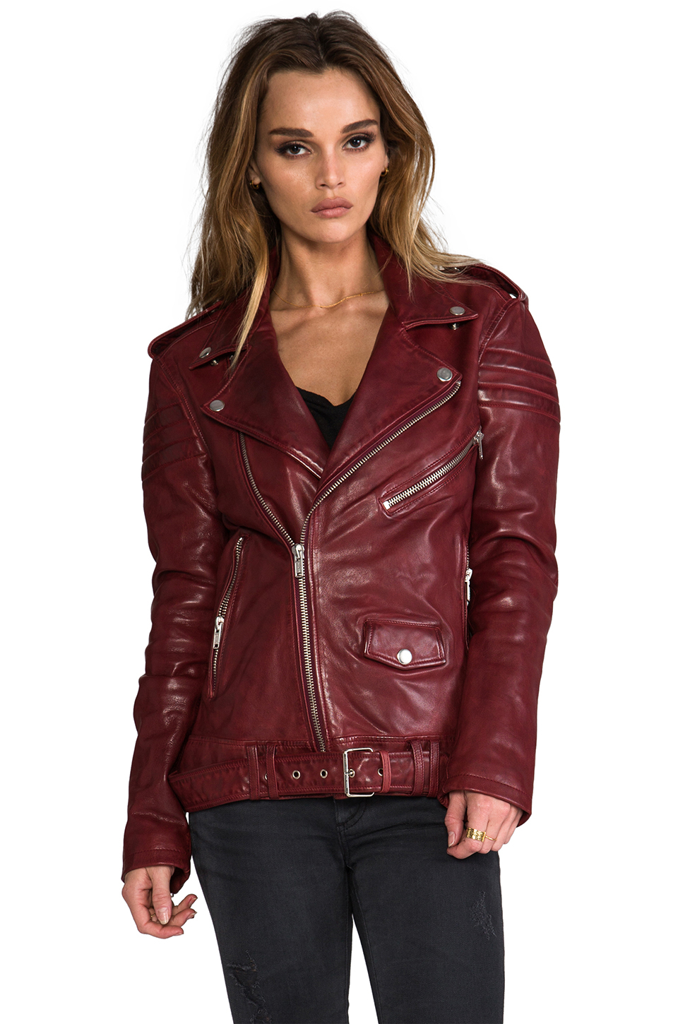 Lyst - Blk dnm Leather Jacket 8 in Red