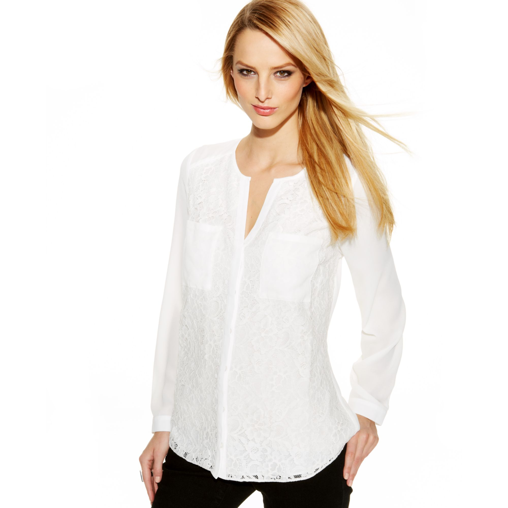 white womens button up