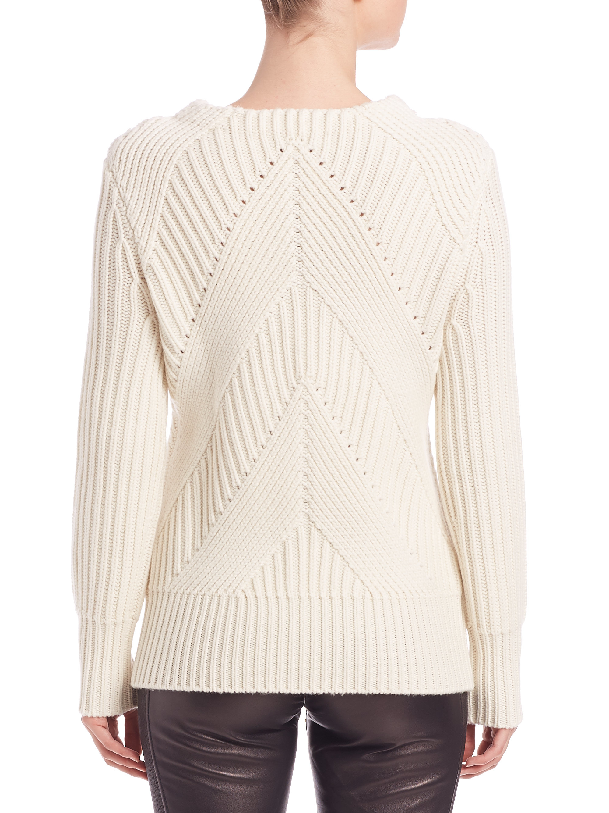 Burberry Wool & Cashmere Cable-knit Sweater in Natural | Lyst