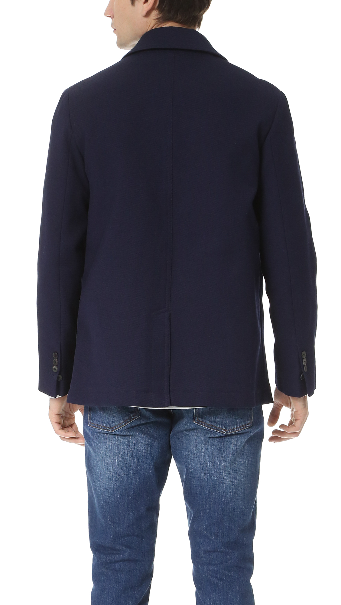 Sessun Beige Pallemburg Liberty Lined Pea Coat In Natural Lyst Gallery